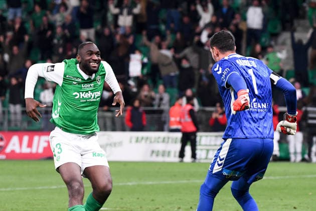 AS Saint-Etienne v Rodez Aveyron Football - Barrages Ligue 1 Uber Eats 2025 2026 03 Mickael NADE (asse) during the Ligue 1 Uber Eats Playoffs match between Saint-Etienne and Rodez at Stade Geoffroy-Guichard on May 15, 2026 in Saint-Etienne, France. Saint-Etienne France  Copyright: xFEPx 776496719