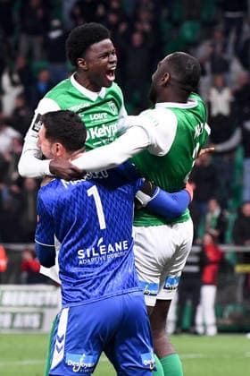 AS Saint-Etienne v Rodez Aveyron Football - Barrages Ligue 1 Uber Eats 2025 2026 39 Kevin PEDRO (asse) during the Ligue 1 Uber Eats Playoffs match between Saint-Etienne and Rodez at Stade Geoffroy-Guichard on May 15, 2026 in Saint-Etienne, France. Saint-Etienne France  Copyright: xFEPx 776496719