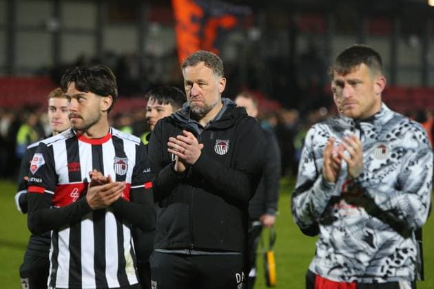 David Artell, manager of Grimsby dejected Salford City v Grimsby Town, EFL Sky Bet League Two, Play-Off Semi Final, Second Leg, Football, Peninsula Stadium, Salford, UK - 15 May 2026Salford Peninsula Stadium United Kingdom EDITORIAL USE ONLY No use with unauthorised audio, video, data, fixture lists, club league logos or live services. Online in-match use limited to 120 images, no video emulation. No use in betting, games or single club league player publications. Copyright: xPhilxOldham Shutterstockx 16876824bm
