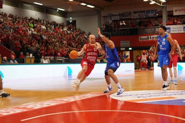 Simon Krajcovic ( 55 Giessen ) during the 2. Basketball- Bundesliga Pro A Playoff match between Giessen 46ers and Hakro Merlin?s Crailsheim at Sporthalle Giessen-OST. Copyright: xJuliaxKneisslx xSPPx Sportspressphoto_SPR147364