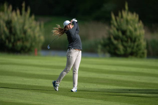 Amundi German Masters - Seond Round Ana Pelaez Trivino of Spain plays from the fairway on the 18th hole during the second round of the Amundi German Masters at Green Eagle Golf Courses in Hamburg, Germany, on May 15, 2026. Hamburg Germany  Copyright: xAndyxAstfalckx originalFilename:astfalck-amundige260515_np1YF.jpg