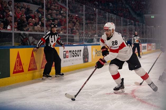 ZURICH, ZURICH - MAY 15: Timo Meier of Switzerland during the 2026 IIHF World Championship, WM, Weltmeisterschaft Group A match between Switzerland and USA at Swiss Life Arena on May 15, 2026 in Zurich, Zurich, Switzerland. Copyright: xLivioxBaeriswylx xSPPx Sportspressphoto_SPR147402
