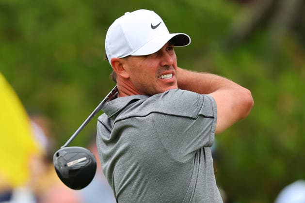 NEWTON SQUARE, PA - MAY 15: Brooks Koepka of the United States tees off at the first tee during Round 2 of the 2026 PGA, Golf Herren Championship on May 15, 2026 at Aronimink Golf Club in Newtown Square, Pennsylvania. (Photo by Rich Graessle Icon Sportswire) GOLF: MAY 15 PGA PGA Championship EDITORIAL USE ONLY Icon260515256222