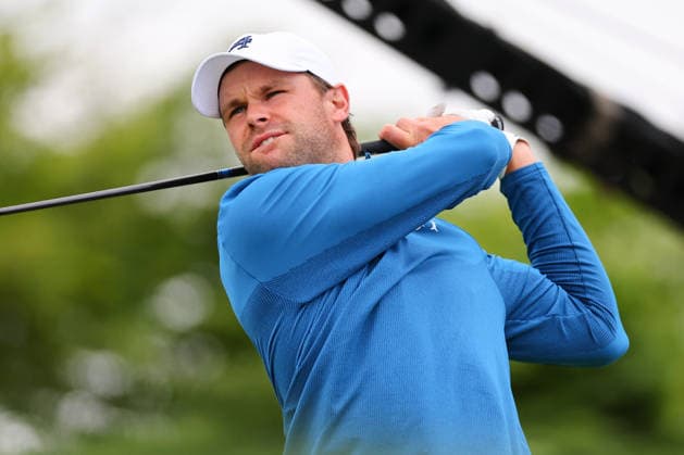 NEWTON SQUARE, PA - MAY 15: Thomas Detry of Belgium tees off at the tenth tee during Round 2 of the 2026 PGA, Golf Herren Championship on May 15, 2026 at Aronimink Golf Club in Newtown Square, Pennsylvania. (Photo by Rich Graessle Icon Sportswire) GOLF: MAY 15 PGA PGA Championship EDITORIAL USE ONLY Icon260515256352