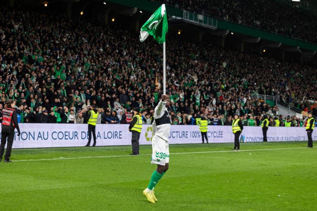 FOOTBALL : AS ST Etienne vs Rodez - Ligue 2 BKT barrage - 15 05 2026 Pedro Kevin 39 of Saint-Etienne celebrates the victory during the Ligue 2 playoff game between AS Saint-Etienne and Rodez Aveyron Football at Stadium Geoffroy Guichard in Saint-Etienne, France. Saint-EtienneFrance  Copyright: xPaulinexFIGUETx xPSNewZx