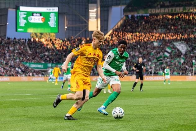 FOOTBALL : AS ST Etienne vs Rodez - Ligue 2 BKT barrage - 15 05 2026 Magnin Mathis 4 of Rodez in action during the Ligue 2 playoff game between AS Saint-Etienne and Rodez Aveyron Football at Stadium Geoffroy Guichard in Saint-Etienne, France. Saint-EtienneFrance  Copyright: xPaulinexFIGUETx xPSNewZx