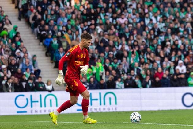 FOOTBALL : AS ST Etienne vs Rodez - Ligue 2 BKT barrage - 15 05 2026 Braat Quentin 1 of Rodez in action during the Ligue 2 playoff game between AS Saint-Etienne and Rodez Aveyron Football at Stadium Geoffroy Guichard in Saint-Etienne, France. Saint-EtienneFrance  Copyright: xPaulinexFIGUETx xPSNewZx