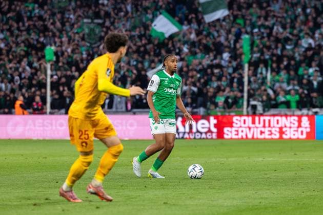FOOTBALL : AS ST Etienne vs Rodez - Ligue 2 BKT barrage - 15 05 2026 Gadegbeku Luan 35 of Saint-Etienne in action during the Ligue 2 playoff game between AS Saint-Etienne and Rodez Aveyron Football at Stadium Geoffroy Guichard in Saint-Etienne, France. Saint-EtienneFrance  Copyright: xPaulinexFIGUETx xPSNewZx