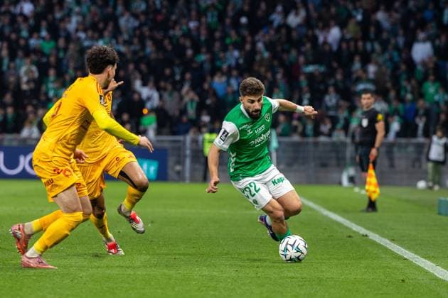 FOOTBALL : AS ST Etienne vs Rodez - Ligue 2 BKT barrage - 15 05 2026 Davitashvili Zuriko 22 of Saint-Etienne in action during the Ligue 2 playoff game between AS Saint-Etienne and Rodez Aveyron Football at Stadium Geoffroy Guichard in Saint-Etienne, France. Saint-EtienneFrance  Copyright: xPaulinexFIGUETx xPSNewZx