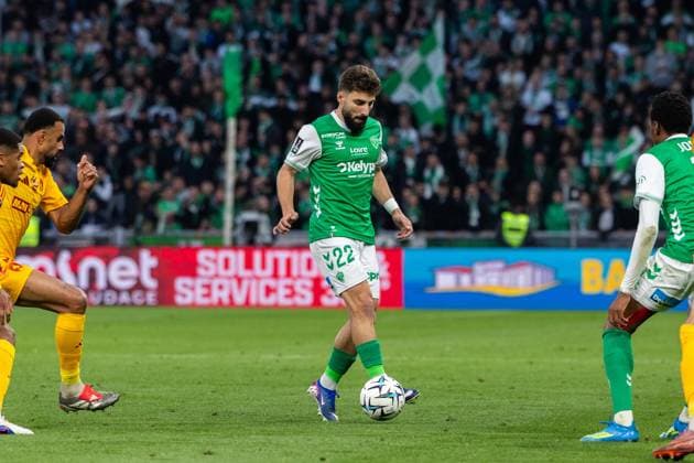 FOOTBALL : AS ST Etienne vs Rodez - Ligue 2 BKT barrage - 15 05 2026 Davitashvili Zuriko 22 of Saint-Etienne in action during the Ligue 2 playoff game between AS Saint-Etienne and Rodez Aveyron Football at Stadium Geoffroy Guichard in Saint-Etienne, France. Saint-EtienneFrance  Copyright: xPaulinexFIGUETx xPSNewZx