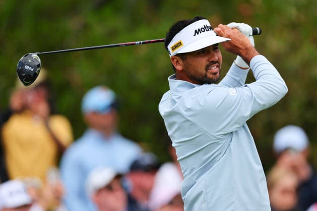 NEWTON SQUARE, PA - MAY 15: Jason Day of Australia tees off at the first tee during Round 2 of the 2026 PGA, Golf Herren Championship on May 15, 2026 at Aronimink Golf Club in Newtown Square, Pennsylvania. (Photo by Rich Graessle Icon Sportswire) GOLF: MAY 15 PGA PGA Championship EDITORIAL USE ONLY Icon260515256912
