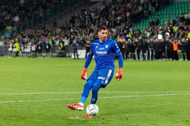 FOOTBALL : AS ST Etienne vs Rodez - Ligue 2 BKT barrage - 15 05 2026 Maubleu Brice 1 of Saint-Etienne in the penalty shootout during the Ligue 2 playoff game between AS Saint-Etienne and Rodez Aveyron Football at Stadium Geoffroy Guichard in Saint-Etienne, France. Saint-EtienneFrance  Copyright: xPaulinexFIGUETx xPSNewZx