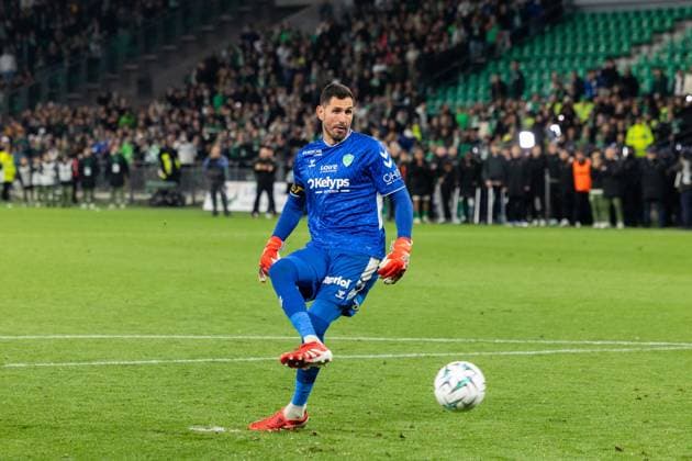 FOOTBALL : AS ST Etienne vs Rodez - Ligue 2 BKT barrage - 15 05 2026 Maubleu Brice 1 of Saint-Etienne in the penalty shootout during the Ligue 2 playoff game between AS Saint-Etienne and Rodez Aveyron Football at Stadium Geoffroy Guichard in Saint-Etienne, France. Saint-EtienneFrance  Copyright: xPaulinexFIGUETx xPSNewZx