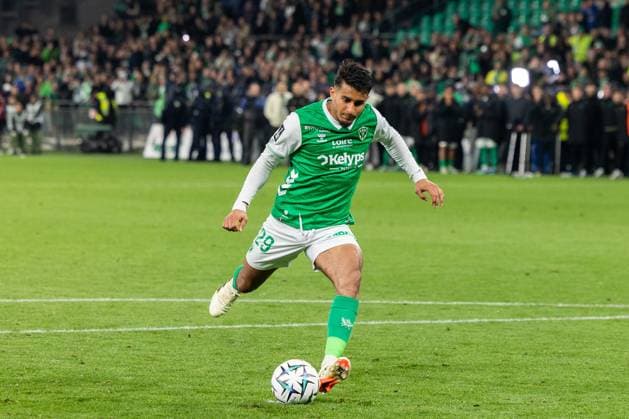 FOOTBALL : AS ST Etienne vs Rodez - Ligue 2 BKT barrage - 15 05 2026 Moueffek Aimen 29 of Saint-Etienne in the penalty shootout during the Ligue 2 playoff game between AS Saint-Etienne and Rodez Aveyron Football at Stadium Geoffroy Guichard in Saint-Etienne, France. Saint-EtienneFrance  Copyright: xPaulinexFIGUETx xPSNewZx