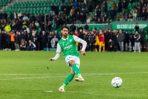FOOTBALL : AS ST Etienne vs Rodez - Ligue 2 BKT barrage - 15 05 2026 Fonseca Ferreira Joao Diogo 13 of Saint-Etienne in the penalty shootout during the Ligue 2 playoff game between AS Saint-Etienne and Rodez Aveyron Football at Stadium Geoffroy Guichard in Saint-Etienne, France. Saint-EtienneFrance  Copyright: xPaulinexFIGUETx xPSNewZx