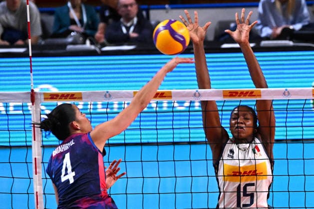 VOLLEY - Amichevole - BPER Test Match - Italy Women vs France Women Photo by IPA ABACAPRESS.COM84737334 - Ratahiry ( France ) and Adigwe Merit ( Italia ) Novara Italy  Copyright: xIPAxSport ABACAx