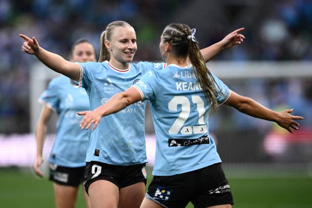 ALEAGUE WOMENS GRAND FINAL, Holly McNamara of Melbourne City celebrates scoring a goal during the A-League Women Grand Final match between Melbourne City and Wellington Phoenix at in Melbourne, Saturday, May 16, 2026. ( NO ARCHIVING, EDITORIAL USE ONLY MELBOURNE VICTORIA AUSTRALIA  Copyright: xJOELxCARRETTx 20260516139229523723