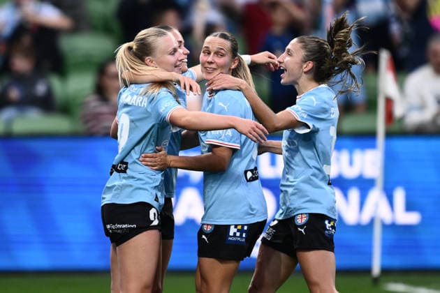 ALEAGUE WOMENS GRAND FINAL, Holly McNamara of Melbourne City scores a goal during the A-League Women Grand Final match between Melbourne City and Wellington Phoenix at in Melbourne, Saturday, May 16, 2026. ( NO ARCHIVING, EDITORIAL USE ONLY MELBOURNE VICTORIA AUSTRALIA  Copyright: xJOELxCARRETTx 20260516163848271880