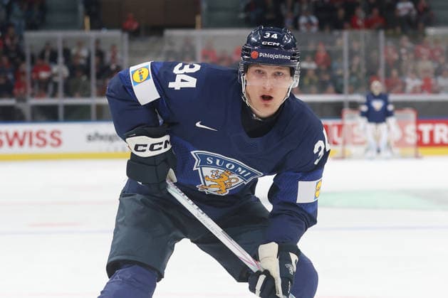 Eishockey WM 2026 GER - FIN Aatu Raty (FIN) 15.05.2026 Swiss Life Arena Zuerich , SCHWEIZ, Herren IIHF World Championship, WM, Weltmeisterschaft Zurich 2026 Gruppe A Deutschland - Finnland Aatu Raety (FIN)