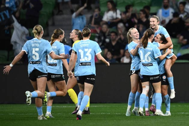 ALEAGUE WOMENS GRAND FINAL, Leticia McKenna of Melbourne City celebrates scoring a goal during the A-League Women Grand Final match between Melbourne City and Wellington Phoenix at in Melbourne, Saturday, May 16, 2026. ( NO ARCHIVING, EDITORIAL USE ONLY MELBOURNE VICTORIA AUSTRALIA  Copyright: xJOELxCARRETTx 20260516111021155934