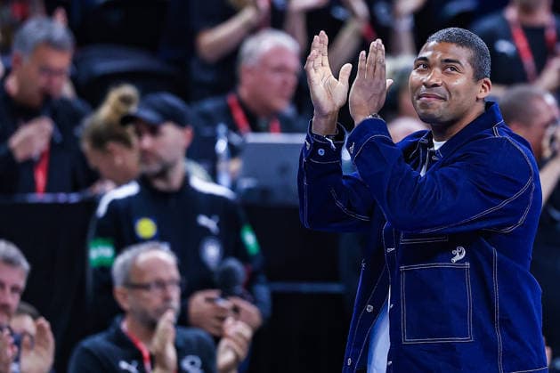 15.05.2026, xIAJx, Handball, Länderspiel, Testspiel, Dänemark - Deutschland, Royal Arena Kopenhagen: Mads Mensah Larsen (Dänemark 22) wurde nach dem Spiel aus der Nationalmannschaft verabschiedet. Dänemark