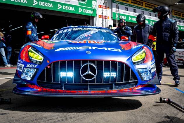 NURBURG - Mercedes-AMG Team Verstappen Racing Max Verstappen, Lucas Auer, Jules Gounon, Daniel Juncadella Mercedes-AMG GT3 during the Warm-Up ADAC RAVENOL 24h Nurburgring on May 16, 17, 2026 in Germany. (Photo by Jack Brekelmans EYE4IMAGES DeFodi Images) -