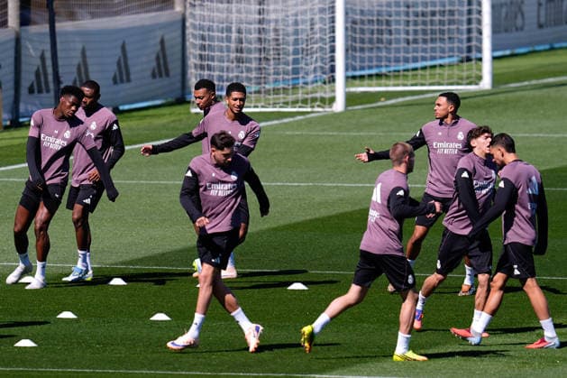 May 16, 2026, Valdebebas, Madrid, Spain: Jude Bellingham during the training day of Real Madrid ahead the Spanish League, LaLiga EA Sports, football match against Sevilla FC at Ciudad Deportiva Real Madrid on May 16, 2026, in Valdebebas, Madrid, Spain. Real Madrid Training Session - Laliga Ea Sports - ZUMAa181 20260516_zaa_a181_039 Copyright: xDennisxAgyemanx