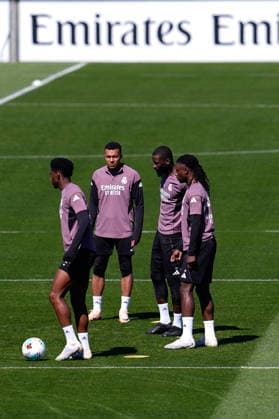May 16, 2026, Valdebebas, Madrid, Spain: Kylian Mbappe, Antonio Rudiger and Eduardo Camavinga during the training day of Real Madrid ahead the Spanish League, LaLiga EA Sports, football match against Sevilla FC at Ciudad Deportiva Real Madrid on May 16, 2026, in Valdebebas, Madrid, Spain. Valdebebas Spain - ZUMAa181 20260516_zaa_a181_043 Copyright: xDennisxAgyemanx