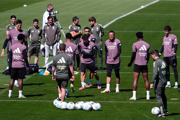 May 16, 2026, Valdebebas, Madrid, Spain: Kylian Mbappe smiles during the training day of Real Madrid ahead the Spanish League, LaLiga EA Sports, football match against Sevilla FC at Ciudad Deportiva Real Madrid on May 16, 2026, in Valdebebas, Madrid, Spain. Real Madrid Training Session - Laliga Ea Sports - ZUMAa181 20260516_zaa_a181_053 Copyright: xDennisxAgyemanx