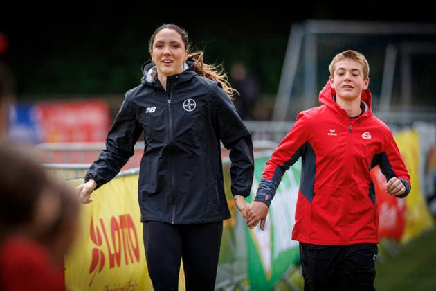 Lotto Deichmeeting; Neuwied, 16.05.2026 Sophie Weißenberg (TSV Bayer o4 Leverkusen) bei der Vorstellung der Mehrkämpferinnen; Lotto Deichmeeting am 16.05.2026 im Rhein-Wied Stadion, Neuwied (Rheinland-Pfalz). Copyright: xBEAUTIFULxSPORTS B.Hoffmannx