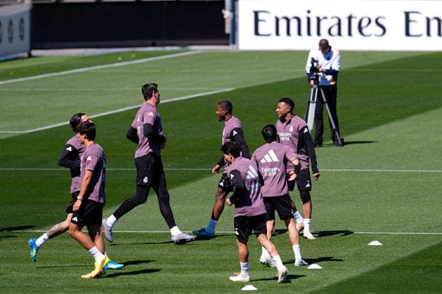 May 16, 2026, Valdebebas, Madrid, Spain: Kylian Mbappe during the training day of Real Madrid ahead the Spanish League, LaLiga EA Sports, football match against Sevilla FC at Ciudad Deportiva Real Madrid on May 16, 2026, in Valdebebas, Madrid, Spain. Real Madrid Training Session - Laliga Ea Sports - ZUMAa181 20260516_zaa_a181_082 Copyright: xDennisxAgyemanx
