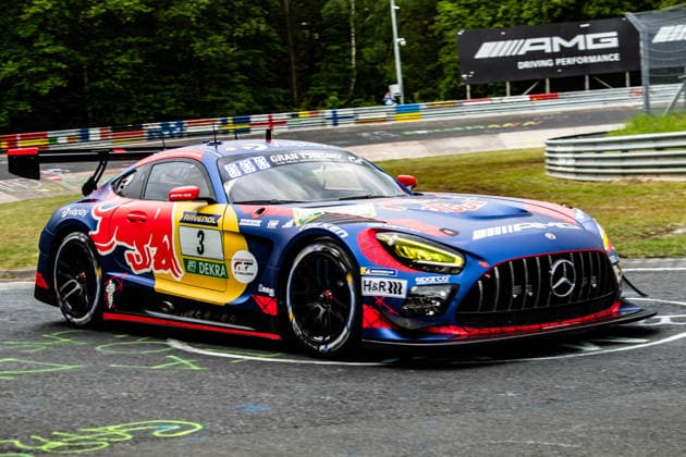 Mercedes-AMG Team Verstappen Racing ( 3) SP 9. Das Fahrzeug fährt auf der Rennstrecke beim ADAC RAVENOL 24h Nürburgring 2026. Rheinland-Pfalz Deutschland