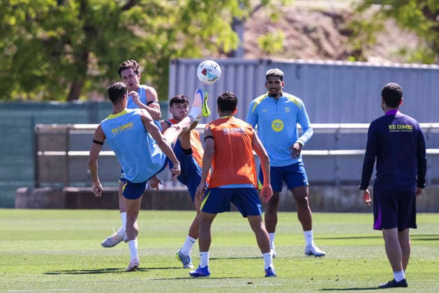 May 16, 2026, Sant Joan Despi, Barcelona, SPAIN: Pedri and Gavi during the training day of FC Barcelona, Barca ahead the Spanish League, Laliga EA Sports, football match against Real Betis at Ciudad Esportiva Joan Gamper on May 16, 2026 in Sant Joan Despi, Barcelona, Spain. Sant Joan Despi SPAIN - ZUMAa181 20260516_zaa_a181_111 Copyright: xJavierxBorregox