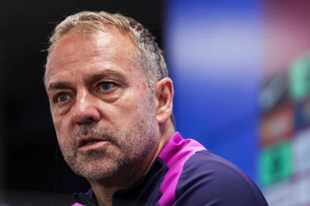 May 16, 2026, Sant Joan Despi, Barcelona, SPAIN: Hansi Flick, head coach of FC Barcelona, Barca attends his press conference, PK, Pressekonferenz during the training day of FC Barcelona ahead the Spanish League, LaLiga EA Sports, football match against Real Betis at Ciudad Esportiva Joan Gamper on May 16, 2026 in Sant Joan Despi, Barcelona, Spain. FC Barcelona Training And Press Conference - LaLiga EA Sports - ZUMAa181 20260516_zaa_a181_120 Copyright: xJavierxBorregox