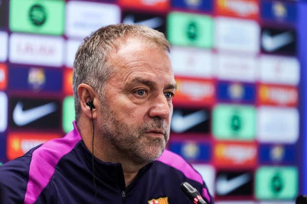 May 16, 2026, Sant Joan Despi, Barcelona, SPAIN: Hansi Flick, head coach of FC Barcelona, Barca attends his press conference, PK, Pressekonferenz during the training day of FC Barcelona ahead the Spanish League, LaLiga EA Sports, football match against Real Betis at Ciudad Esportiva Joan Gamper on May 16, 2026 in Sant Joan Despi, Barcelona, Spain. FC Barcelona Training And Press Conference - LaLiga EA Sports - ZUMAa181 20260516_zaa_a181_127 Copyright: xJavierxBorregox