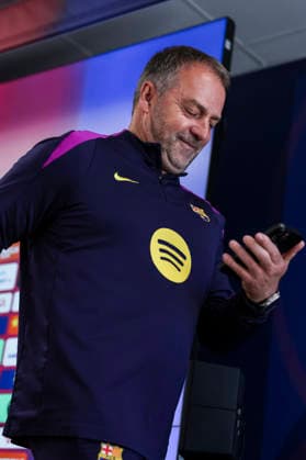 May 16, 2026, Sant Joan Despi, Barcelona, SPAIN: Hansi Flick, head coach of FC Barcelona, Barca attends his press conference, PK, Pressekonferenz during the training day of FC Barcelona ahead the Spanish League, LaLiga EA Sports, football match against Real Betis at Ciudad Esportiva Joan Gamper on May 16, 2026 in Sant Joan Despi, Barcelona, Spain. Sant Joan Despi SPAIN - ZUMAa181 20260516_zaa_a181_132 Copyright: xJavierxBorregox