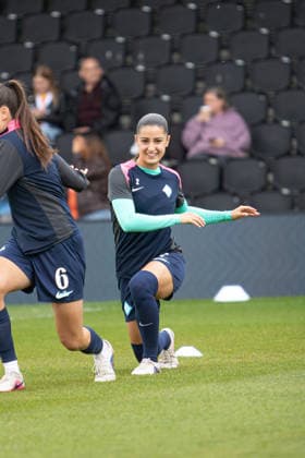 LONDON, ENGLAND - MAY 16: Jana Fernández (2 London City Lionesses)warming up before the Barclays Women?s Super League match between London City Lionesses and Aston Villa at Copperjax Community Stadium on May 16th 2026 (Photo by Emily Bittarello SPP). Copyright: xEmilyxBittarellox xSPPx Sportspressphoto_SPR147602