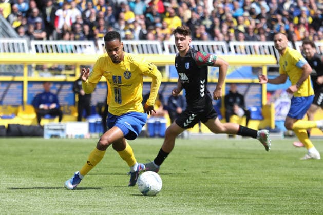 Fußball Regionalliga Nordost: 1. FC Lok Leipzig - 1. FC Magdeburg II; 16.05.2026 Ayodele Adetula (11, Lok Leipzig). Fußball, Regionalliga Nordost, Saison 2025 2026, 34. Spieltag: 1. FC Lok Leipzig vs. 1. FC Magdeburg II am 16.05.2026 im Bruno-Plache-Stadion, Leipzig. Copyright: xBEAUTIFULxSPORTS JanxKaeferx