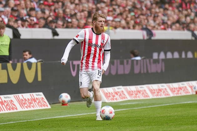 Deutschland: Fussball Bundesliga 2025 - 2026, 34. Spieltag - SC Freiburg vs RB Leipzig - Europa-Park-Stadion (Freiburg): Jan-Niklas Beste (SC Freiburg, 19) Copyright: xJOERANxSTEINSIEKx