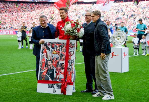 16.05.2026, xemx, Fussball 1.Bundesliga, FC Bayern Muenchen - 1.FC Köln v.l. Leon Goretzka (FC Bayern Muenchen) wurde verabschiedet (DFL DFB REGULATIONS PROHIBIT ANY USE OF PHOTOGRAPHS as IMAGE SEQUENCES and or QUASI-VIDEO) Muenchen