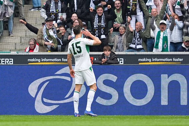 16.05.2026, xydrx, Herren, Fußball, 1.Bundesliga, Borussia Mönchengladbach - TSG 1899 Hoffenheim, Saison 2025 2026, Borussia-Park: Torjubel nach dem Tor zum 2:0 für Borussia Mönchengladbach durch Torschütze Haris Tabakovic (Borussia Mönchengladbach, 15) DFB regulations prohibit any use of photographs as image sequences and or quasi-video. Copyright: HMBxMedia YannisxDreimann