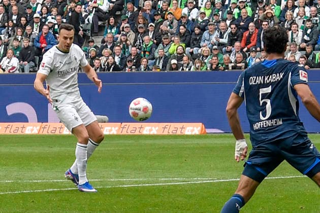 Haris Tabakovic (Moenchengladbach 15) erzielt das Tor zum 2:0 16.05.2026 ¢ Fussball ¢ Borussia Moenchengladbach vs TSG Hoffenheim, Borussia-Park, Moenchengladbach, DFB DFL REGULATIONS PROHIBIT ANY USE OF PHOTOGRAPHS AS IMAGE SEQUENCES AND OR QUASI-VIDEO