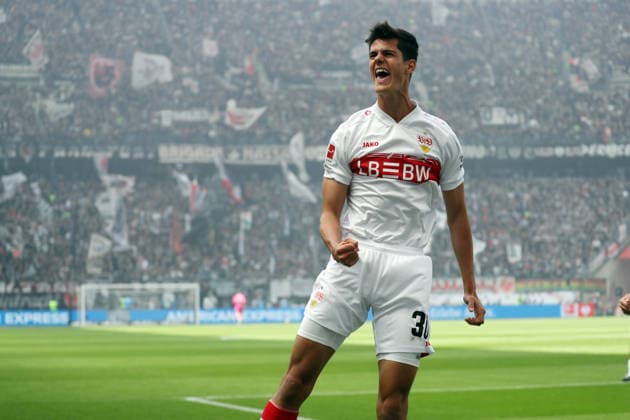 16.05.26 Eintracht Frankfurt - VfB Stuttgart Deutschland, Frankurt, 16.05.2026, Fussball, Bundesliga, Saison 2025 2026, Eintracht Frankfurt - VfB Stuttgart: Chema Andres (VfB Stuttgart); Jubel Tor 1:0 Chema.