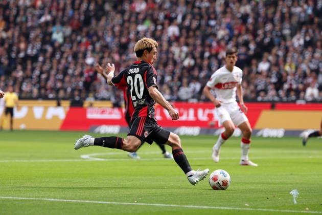 2026.05.16 xjfx Fussball 1. Bundesliga 34.Spieltag Eintracht Frankfurt - VFB Stuttgart v.l., Ritsu Doan (Eintracht Frankfurt) in aktion, in action, (DFL DFB REGULATIONS PROHIBIT ANY USE OF PHOTOGRAPHS as IMAGE SEQUENCES and or QUASI-VIDEO) Copyright: JoaquimxFerreira