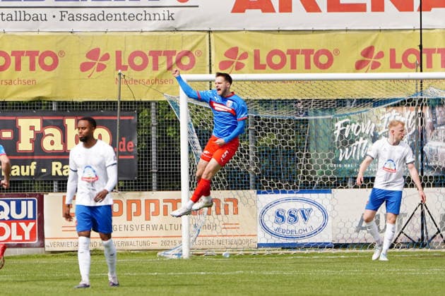 Fußball I Herren I Saison 2025-2026 I Regionalliga Nord I 34. Spieltag I SSV Jeddeloh II - SV Drochtersen Assel I 16.05.2026 Tor Jannes Wulff (5, SV Drochtersen Assel) Edewecht HASKAMP-Arena Niedersachsen Deutschland Copyright: xLobeca JonasxBoningx