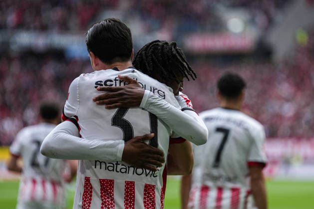 1. Bundesliga: SC Freiburg vs RB Leipzig, 16.05.2026 Torjubel zum 2:0 durch Igor MatanoviÄ‡ (SC Freiburg, 31) 1. Bundesliga: SC Freiburg vs RB Leipzig, Europa-Park-Stadion, 16.05.2026 DFB DFL REGULATIONS PROHIBIT ANY USE OF PHOTOGRAPHS AS IMAGE SEQUENCES AND OR QUASI-VIDEO. Copyright: xBEAUTIFULxSPORTS Boscox