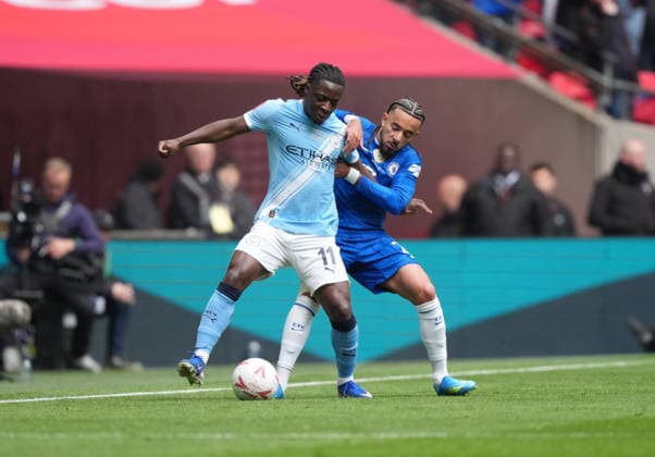 Chelsea v Manchester City FA Cup Final, Football, Wembley Stadium, London, UK - 16 May 2026 Jeremy Doku of Manchester City and Malo Gusto of Chelsea. London Wembley Stadium London UK, UK NEWSPAPERS OUT Copyright: xSeanxRyanx
