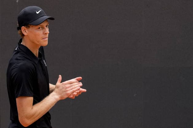 Jannik Sinner of Italy during the match postponed due to rain against Daniil Medvedev of Russia at the Internazionali BNL d Italia 2026 tennis tournament at Foro Italico in Rome (Italy) on May, 16, 2026. AntoniettaxBaldassarre