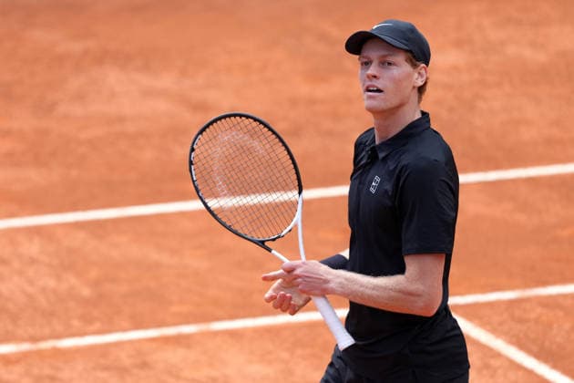 Jannik Sinner of Italy during the match postponed due to rain against Daniil Medvedev of Russia at the Internazionali BNL d Italia 2026 tennis tournament at Foro Italico in Rome (Italy) on May, 16, 2026. AntoniettaxBaldassarre