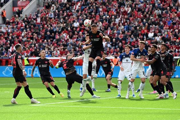 Patrik Schick (Bayer 04 Leverkusen) in Aktion, am Ball, Einzelaktion waehrend des Spiels der Bundesliga zwischen Bayer 04 Leverkusen und dem Hamburger SV, BayArena am 16. May 2026 in Leverkusen, Deutschland. (Foto von Ralf Treese DeFodi Images) +++ Patrik Schick (Bayer 04 Leverkusen) controls the ball during the Bundesliga match between Bayer 04 Leverkusen and Hamburger SV at BayArena on May 16, 2026 in Leverkusen, Germany. (Photo by Ralf Treese DeFodi Images) DFL regulations prohibit any use of photographs as image sequences and or quasi-video. (Photo by Ralf Treese DeFodi Images) -